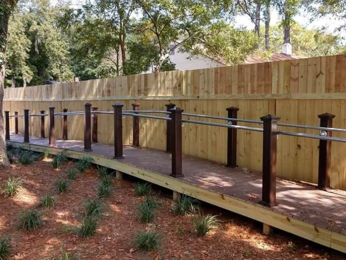 Tybee Island GA stockade style wood fence