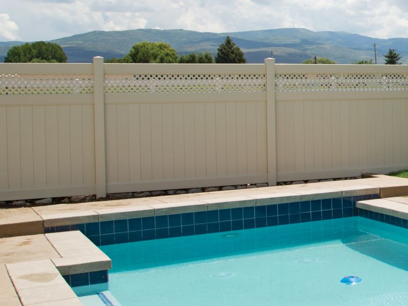Popular Vinyl Pool Vinyl Fence Arrowwood Style Selected by our Georgia and South Carolina Residents